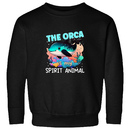 Panda Pet Orca Is My Spirit Animal Sea Panda Funny Orca killer whale Sweatshirts