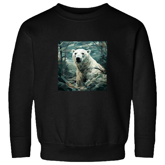 Bear Pet Polar Bear Leaves Snow Camouflage Graphic Sweatshirts
