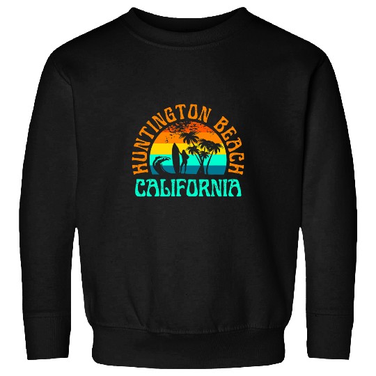 Surf Life Huntington Beach californiasSurf Surfer Retro Sunset Girls Sweatshirts