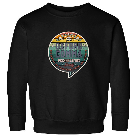 The Oxford Comma Preservation Society Team Oxford Retro Sweatshirts