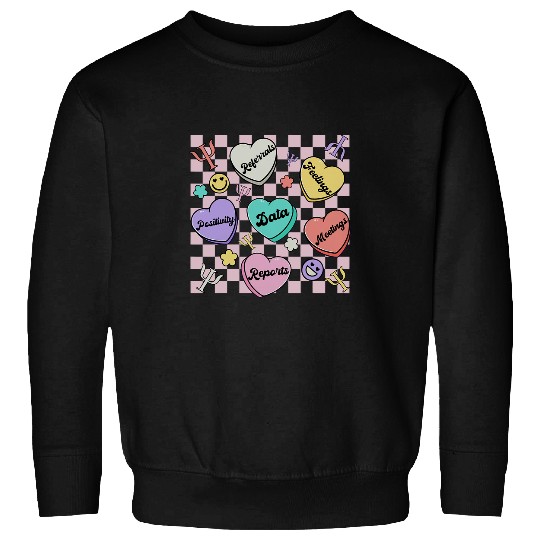 Psychologist Job Hearts Candy Happy Valentines Day School Psychologist Sweatshirts
