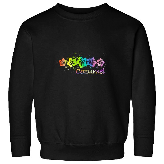 Surf Life Cozumel Mexico Watercolor Beach Surf Sweatshirts