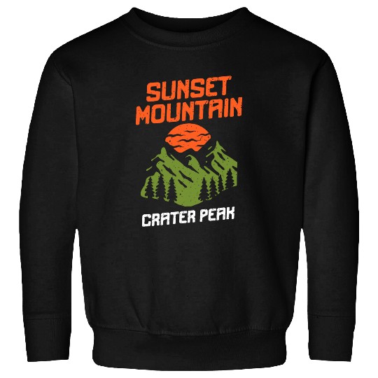 Sunset Mountain Crater Peak Hiking US Mountains Hiker Delta Sweatshirts