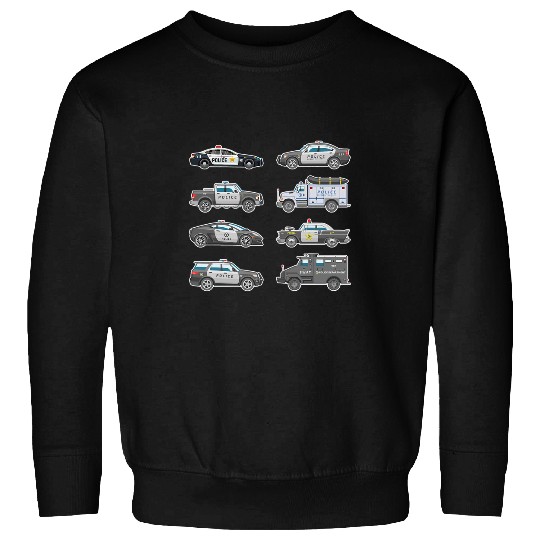 Police Carss Police Vehicles Kids Boys Toddler Cop Car Girls Sweatshirts