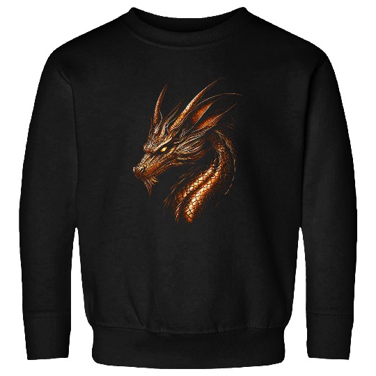 Dragon Pet Copper Dragon Graphic Mythical Illustration Copper Dragon Sweatshirts