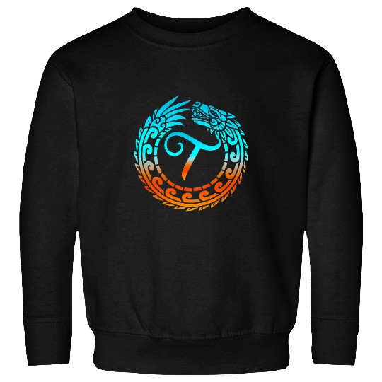 Dragon Pet Tribal Dragon Initial Letter T Monogram Boho Sweatshirts