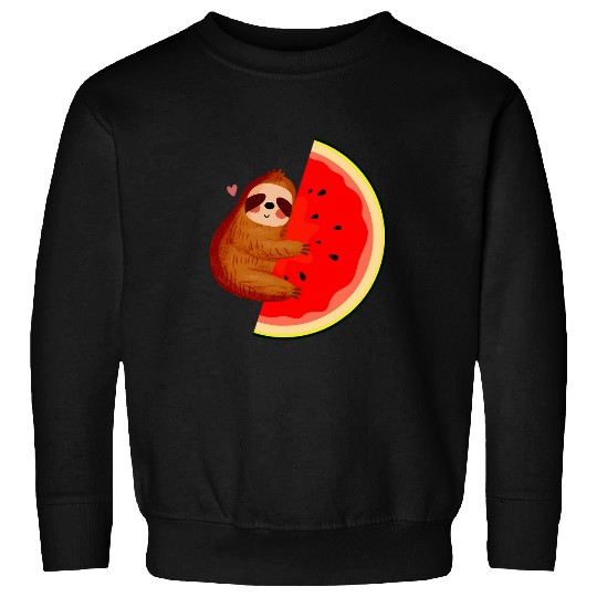 Sloth Pet Watermelon Melon Summer Tropical Fruit Lovers Sweatshirts