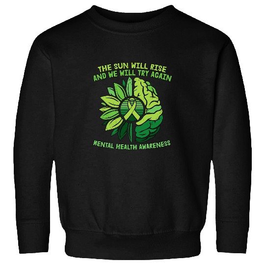 suicides anxietys Depression Mental Health Awareness Sunflower Sweatshirts