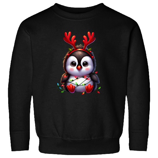 Penguin Pet xmass christmas light amazing animal with red nose penguin Sweatshirts