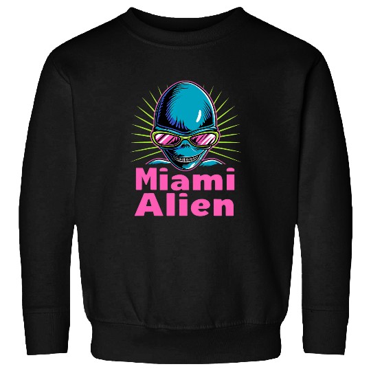 Miami Shadow Alien Conspiracy Theory UFO Believer Funny 4 Sweatshirts