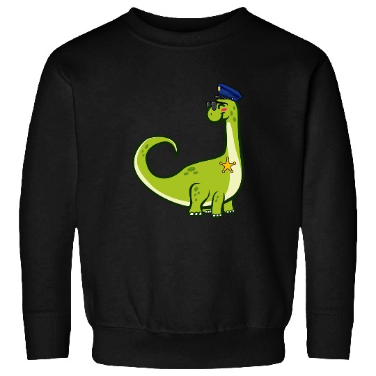 Police Officer Cop Law Enforcement Brontosaurus Dinosaur Sweatshirts