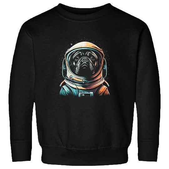 Astronauts Funny Pug Dad Astronaut Helmet Dog Astronaut Costume 1 Sweatshirts