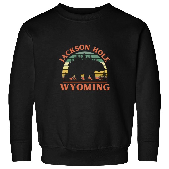 Bear Pet Jackson Hole Wyoming Bear Nature Outdoors Retro Sunset Sweatshirts