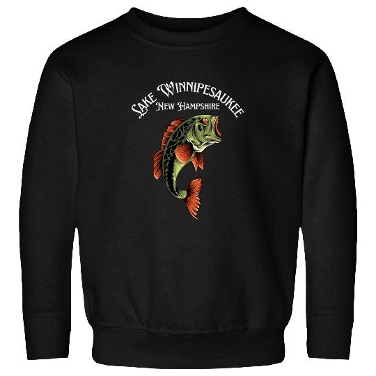 Lake Winnipesaukee Bass Fishing Bass Fish Fishermen Sweatshirts