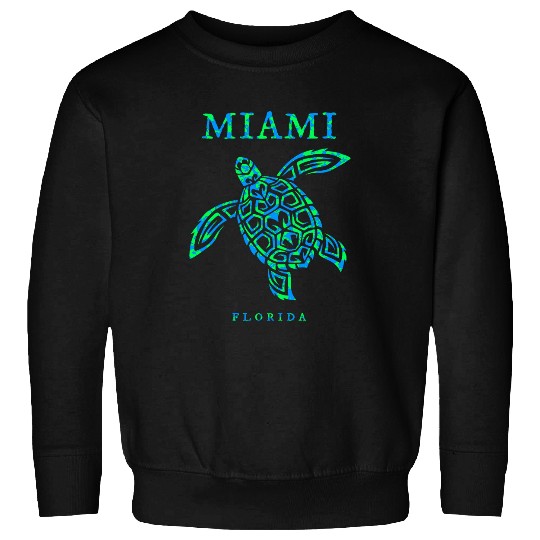 Turtle Pet Miami Florida Sea Turtle Boys Girls Kids Vacation Souvenir Sweatshirts