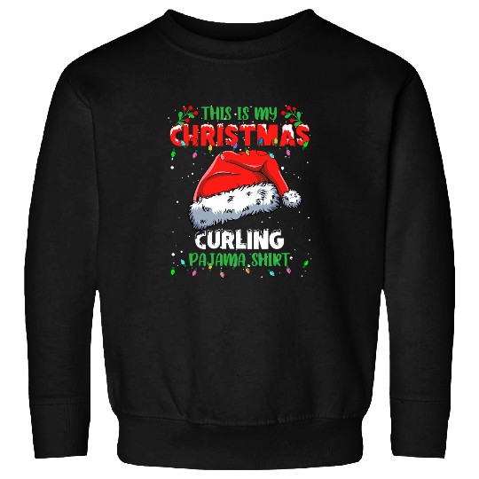 This Is My Christmas Curling Christmas Lights Pajama Sweatshirts
