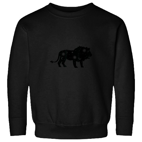 Lion Pet Black Celestial Lion Present Idea For Lion Lovers Sweatshirts