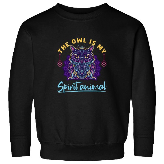 Owl Pet Teal Purple Paisley Bird Cool Art Spirit Animal Sweatshirts