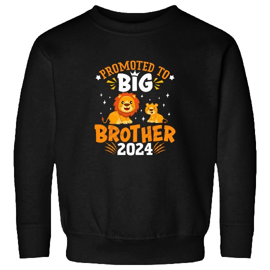 Lion Pet Boys Promoted To Big Brother 2024 Lion Animals Kids Toddler Sweatshirts