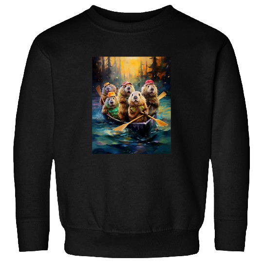 No2 funny beavers in the boat kayak Canadians paddling Sweatshirts