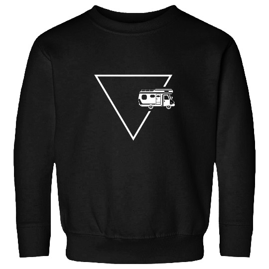 Triangle and camper on the edge of the triangle pyramid Ab Sweatshirts