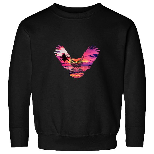 Owl Pet Beautiful Owl Sunset Colorful Ocean Sunrise Owl Silhouette Sweatshirts