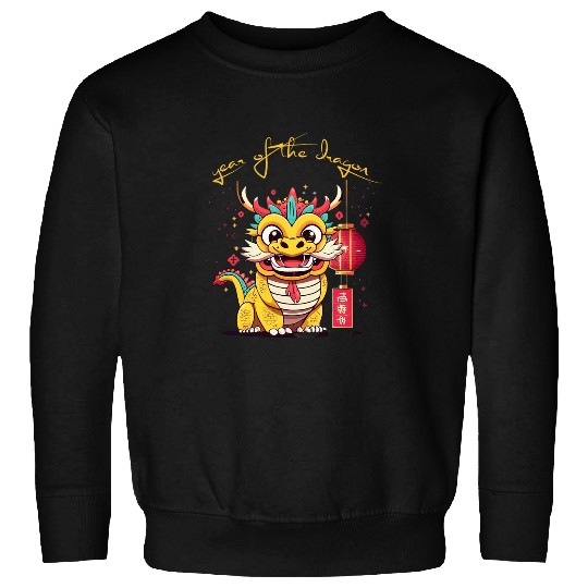 Dragon Pet Happy Lunar New Year Cute Chinese Dragon Kids Tee Sweatshirts