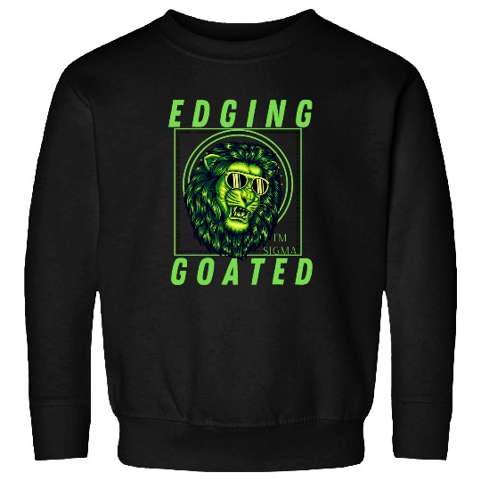 Lion Pet Edging Goated Sigma Lion Ironic Brainrot Meme 1 Sweatshirts
