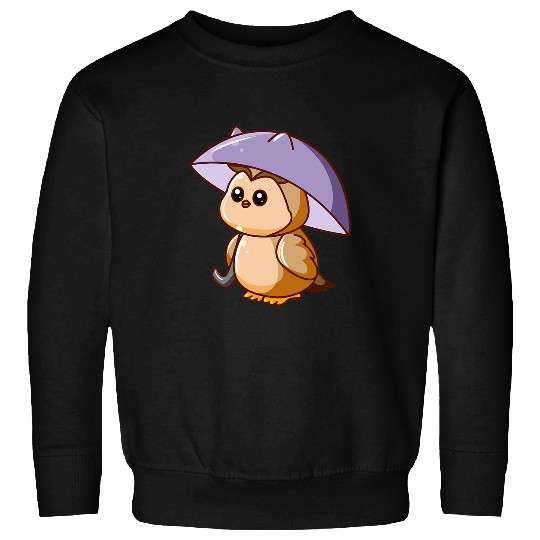 Owl Pet Birds of Prey Under the Umbrella Holding Umbrella Sweatshirts
