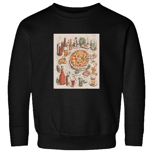 Beer Fun Campus Pizza And Beer Scavenger Hunt Drawing Sweatshirts