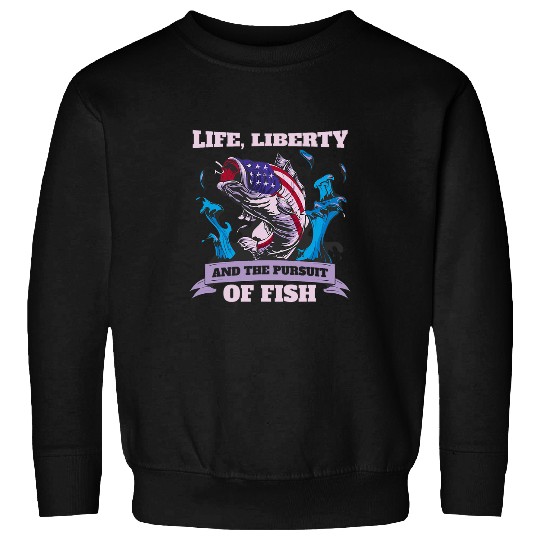 Life Liberty And The Pursuit Of Fish Largemouth Bass 9 Sweatshirts