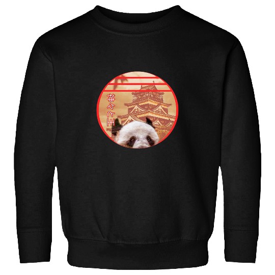 Panda Pet Peeking Japan Panda Triblend Sweatshirts