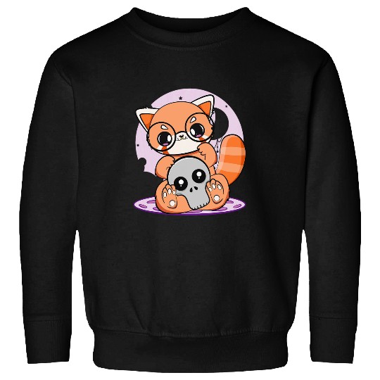 Panda Pet Pastel Goth Red Panda With Glasses Anime Cute Chibi Otaku Sweatshirts