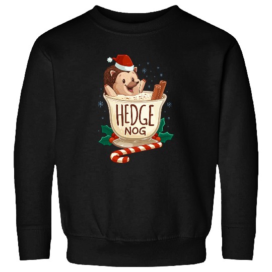 Hedgehog Pet Funny xmass Hedge Nog Hedgehog Eggnog Christmas Sweatshirts