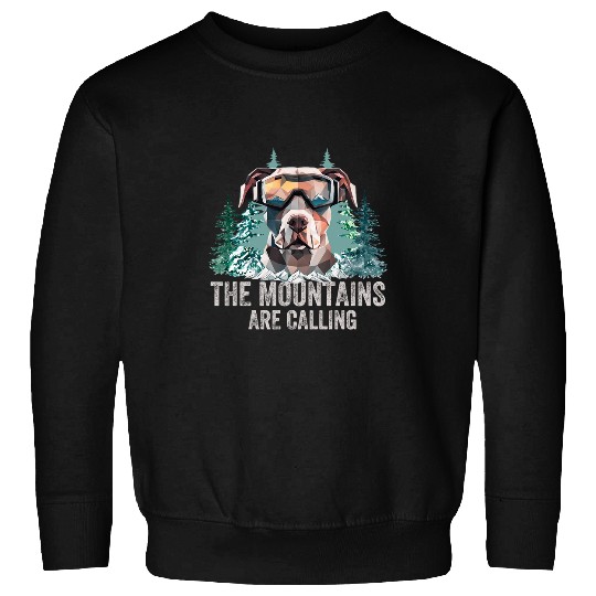 The Mountains Are Calling For Pitbull Lover Snowboarders Sweatshirts