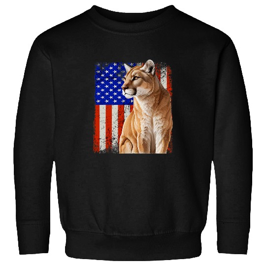 Lion Pet P22 mountain lion Cougar vintages USA Flag Sweatshirts