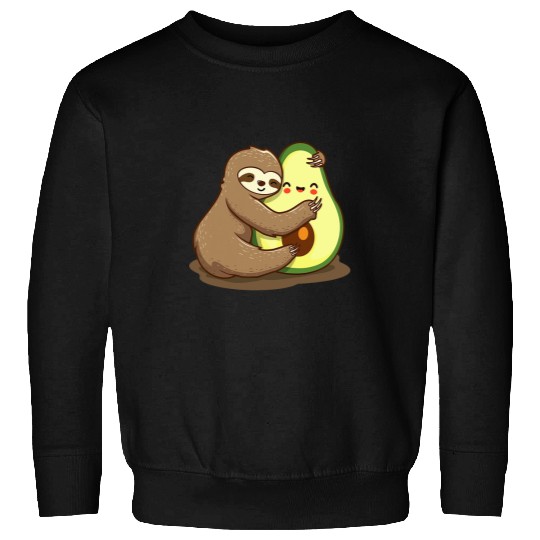 Sloth Pet Hugging Sloth And Avocado Zookeeper Nature Animal Lover Sweatshirts