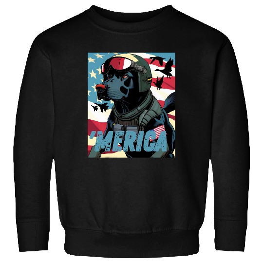 Merica Patriotic Black Labrador Duck Hunting Dove hunter Sweatshirts