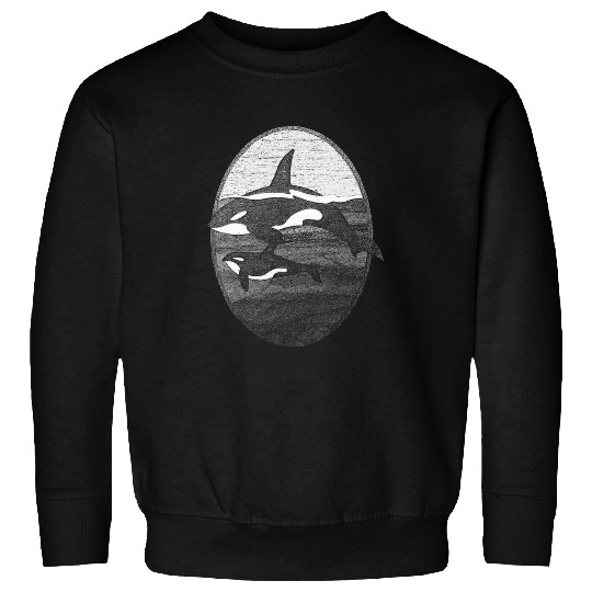 Panda Pet Orca Whale Weathered Design Killer Whale Sea Panda Lovers Sweatshirts