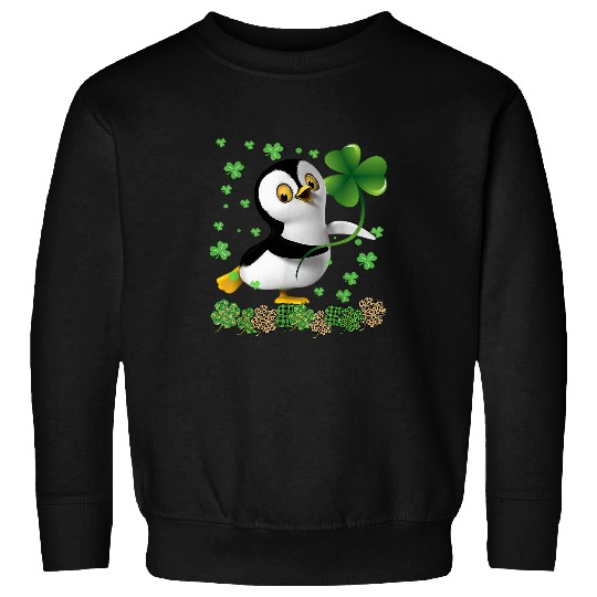 Penguin Pet Bandana Leopard Plaid Clover Shamrock Patrick s Day Sweatshirts