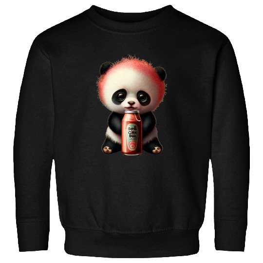 Panda Pet Drinking Lemonade Panda Bear Soda Pop Summer Teddy Bears Sweatshirts