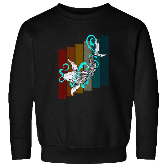 Mens Retro Koi Fish vintages Traditional Asian Fishing Aesthetic Sweatshirts