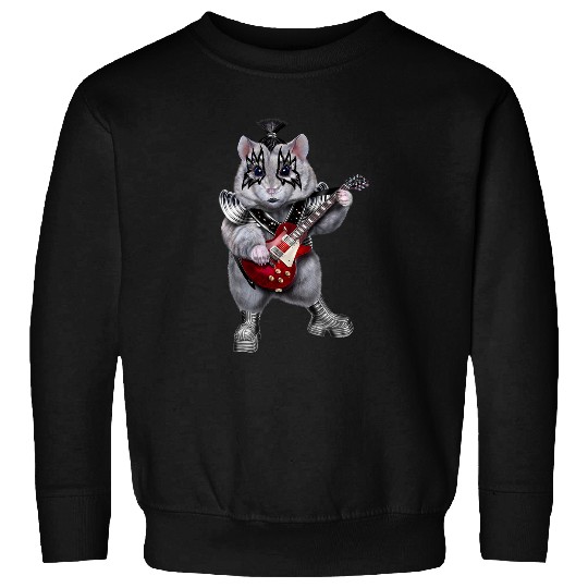 Hamster Pet Punk Rock Hamster Playing Electric Guitar Sweatshirts