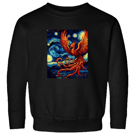 Phoenix Under Starry Night Sky Art Graphic Christmas 1 Sweatshirts
