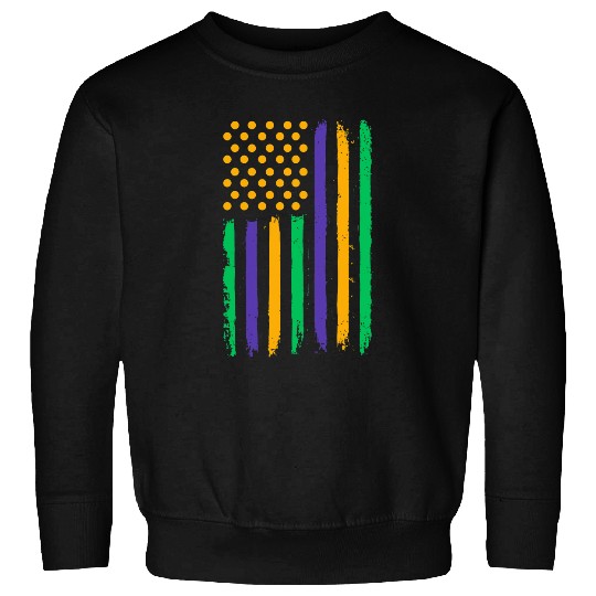 US Mardi Gras American Flag Pingpong Celebration Gift Sweatshirts