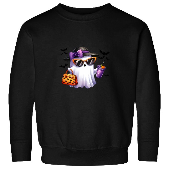 Coffee Fun ghosts Pumpkin Boojee Coffee Spooky Season Halloween Sweatshirts