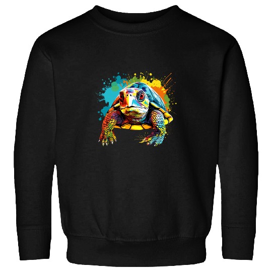 Splash Art Box Turtle Lover Colorful 1 Sweatshirts