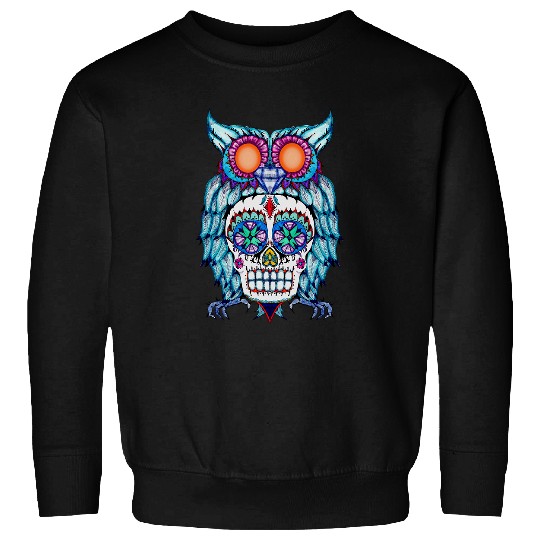 Owl Pet Sugar Skull Owl Sweatshirts
