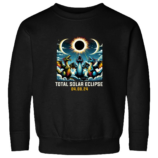 Dragon Pet Howling At Solar Eclipse Sweatshirts