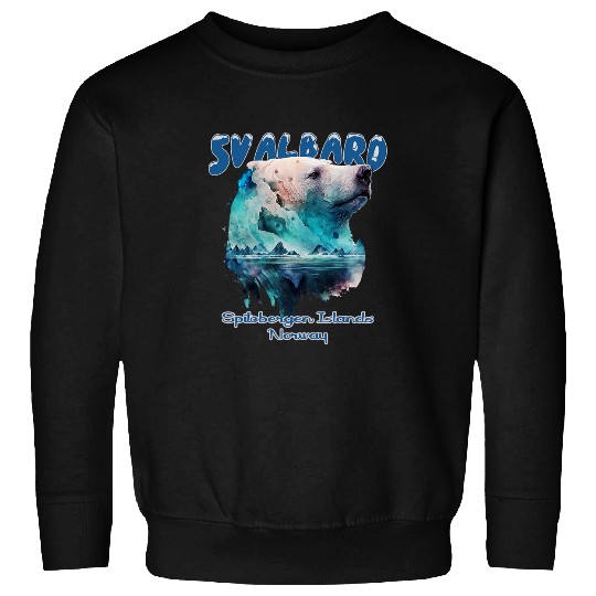 Svalbard Norway Spitsbergen Polar Bear Northern Lights Hele Sweatshirts